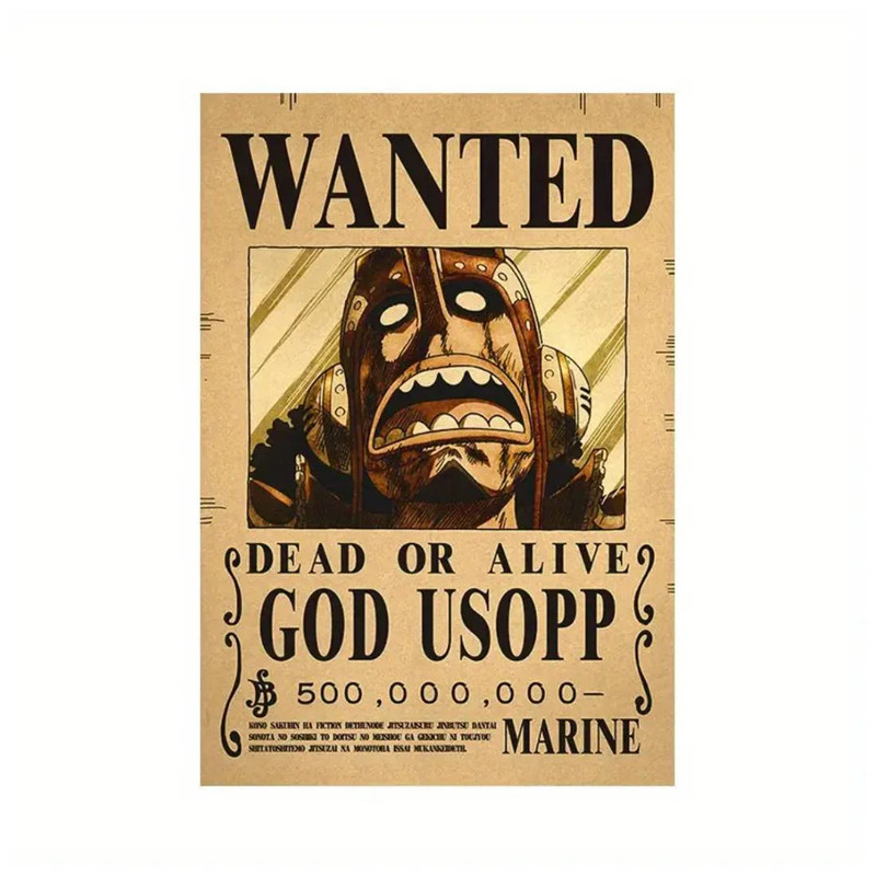 Framed Wanted Dead Or Alive  God Usopp Paper Poster - (42X30CM) ملصق